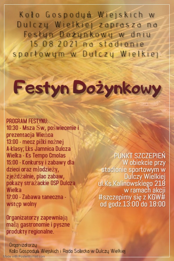 Plakat festynu dożynkowego