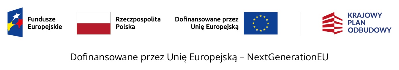 Logotypy funduszy europejskich Krajowego Planu Odbudowy