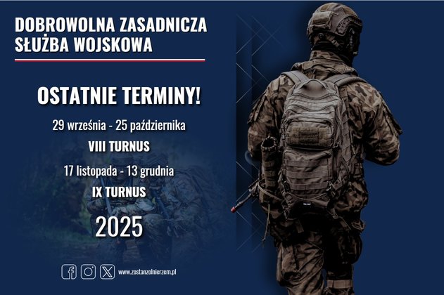 plakat dotyczący dobrowolnej słuzby wojskowej